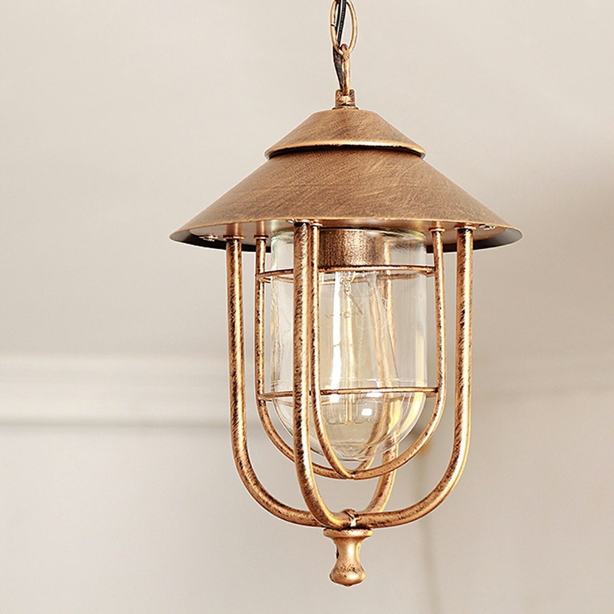 Dimmable Farmhouse Open Cage Outdoor Pendant Light - Pulens