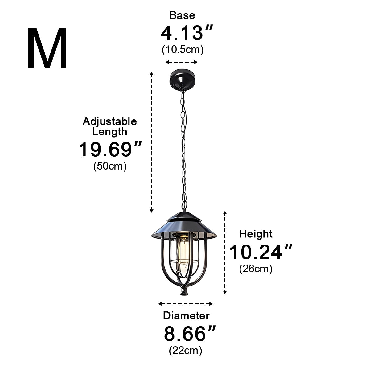 Dimmable Farmhouse Open Cage Outdoor Pendant Light - Pulens