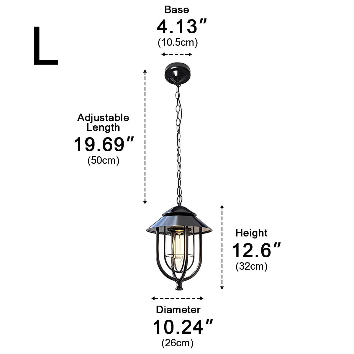Dimmable Farmhouse Open Cage Outdoor Pendant Light - Pulens