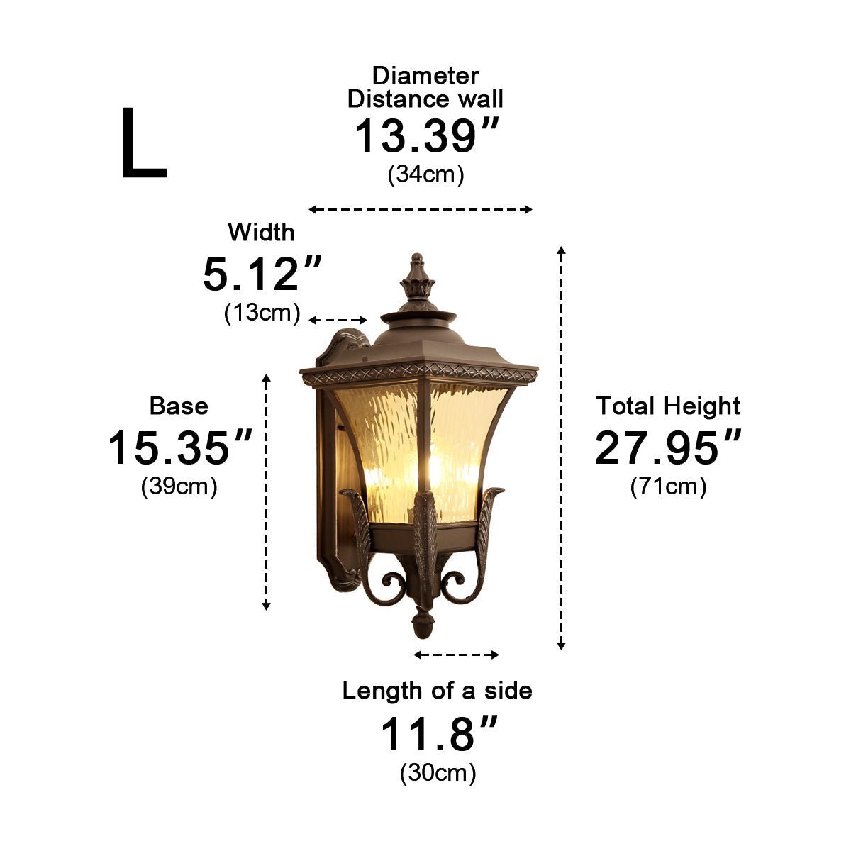 Dimmable Victorian Coach Outdoor Wall Light - Pulens
