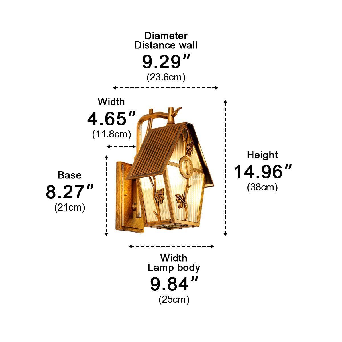 Dimmable Cottage Lantern Outdoor Wall Light - Pulens