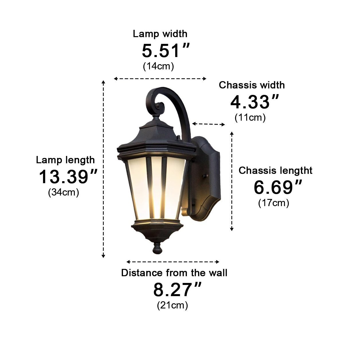 Dimmable Carriage Outdoor Wall Light - Pulens