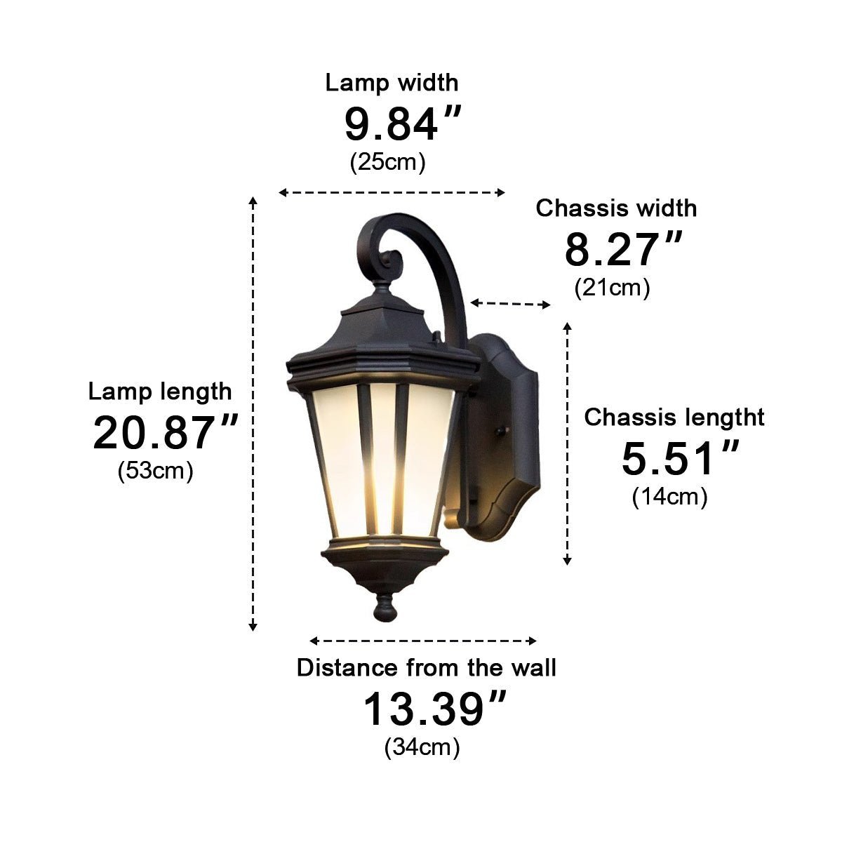 Dimmable Carriage Outdoor Wall Light - Pulens
