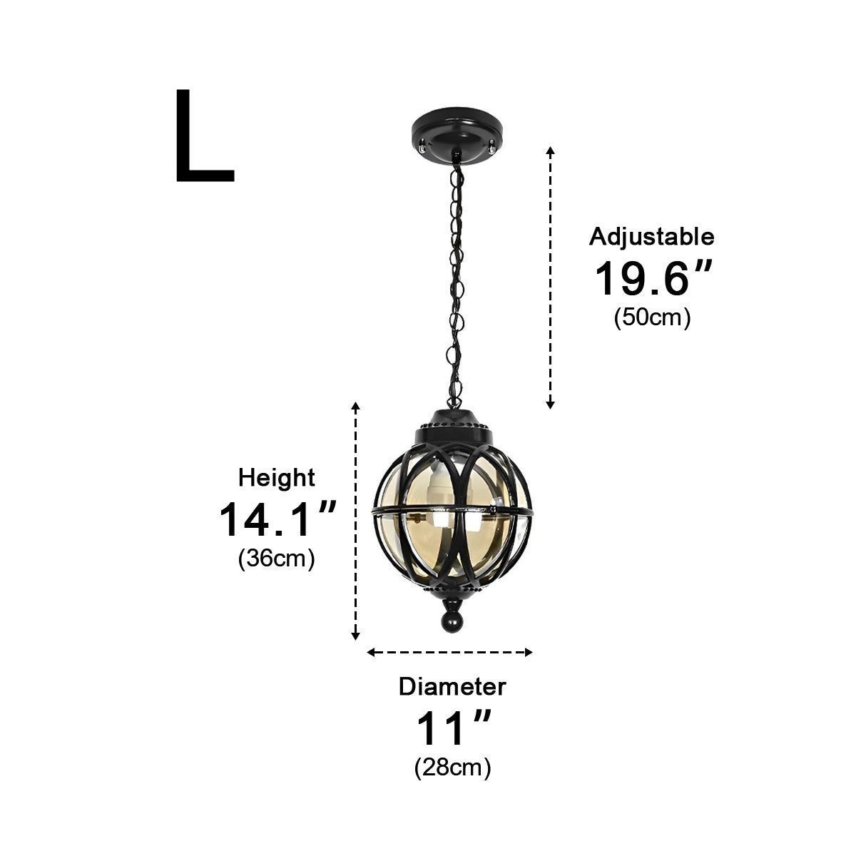 Dimmable Globe Cage Outdoor Pendant Light - Pulens