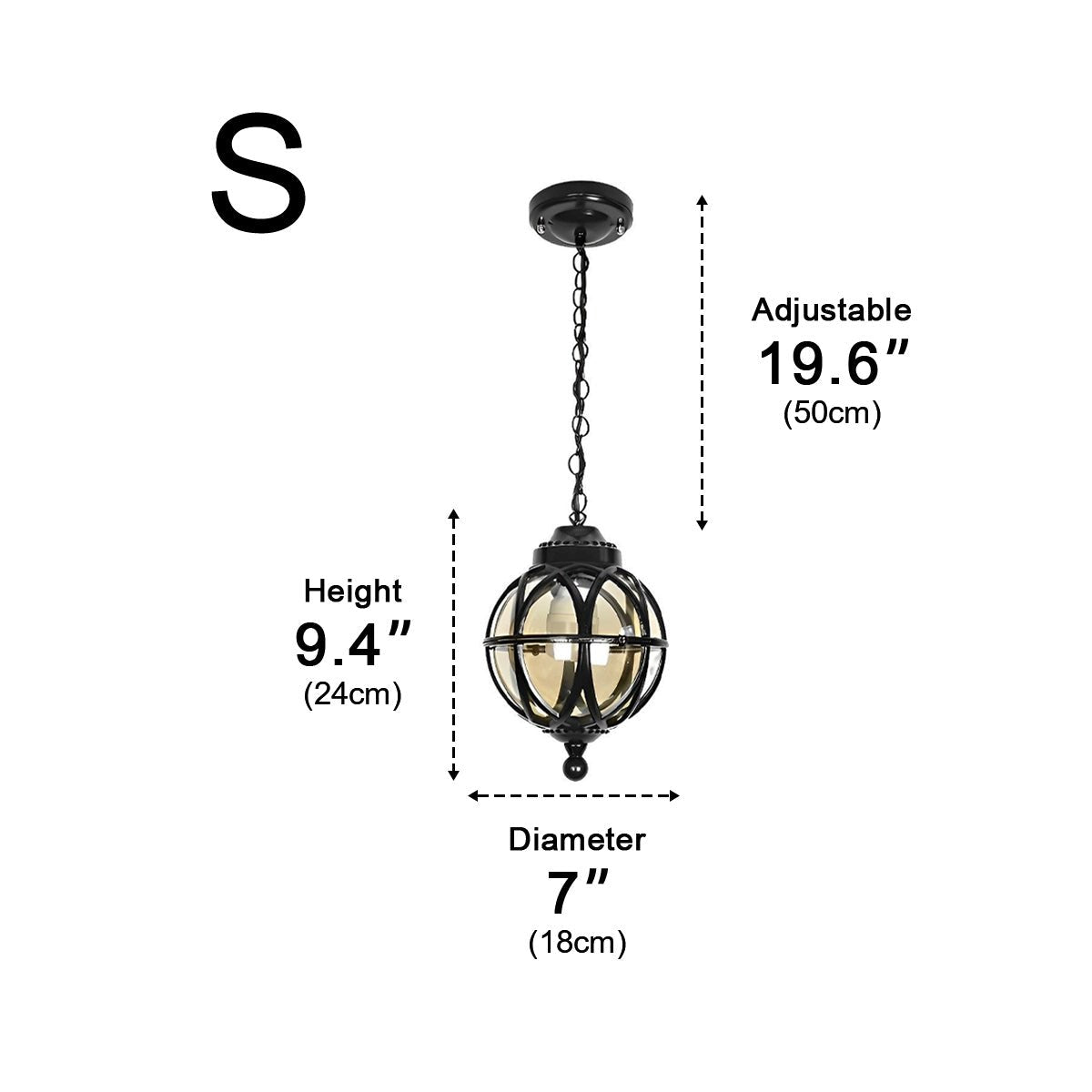 Dimmable Globe Cage Outdoor Pendant Light - Pulens