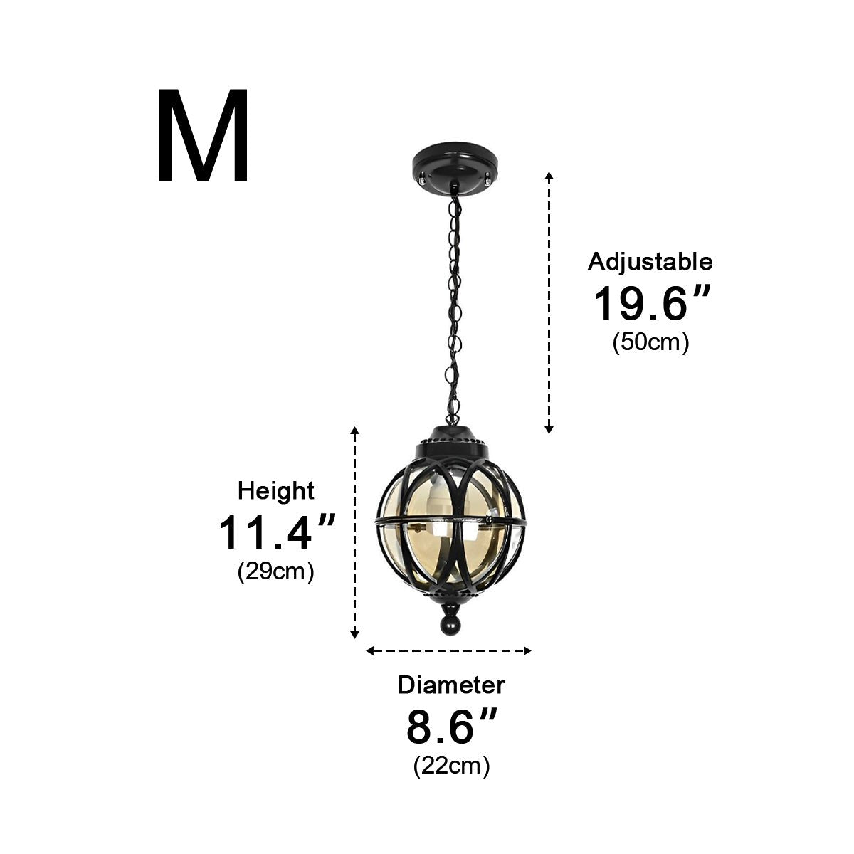 Dimmable Globe Cage Outdoor Pendant Light - Pulens