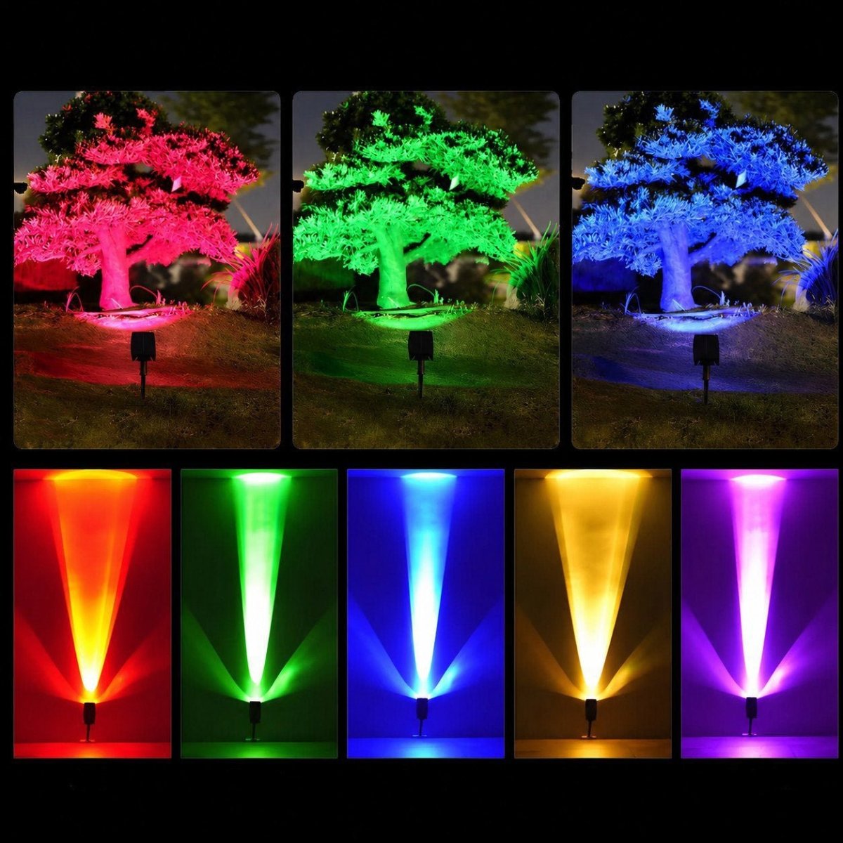 Waterproof Circular Beam LED Solar Spot Light Landscape Lighting - Pulens