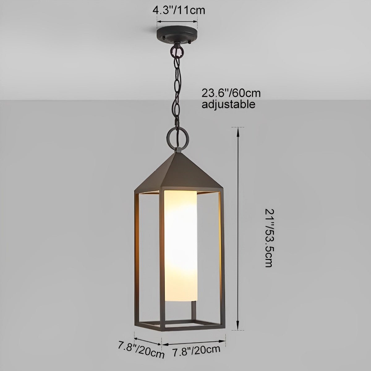 Dimmable Box Frame Outdoor Pendant Light - Pulens