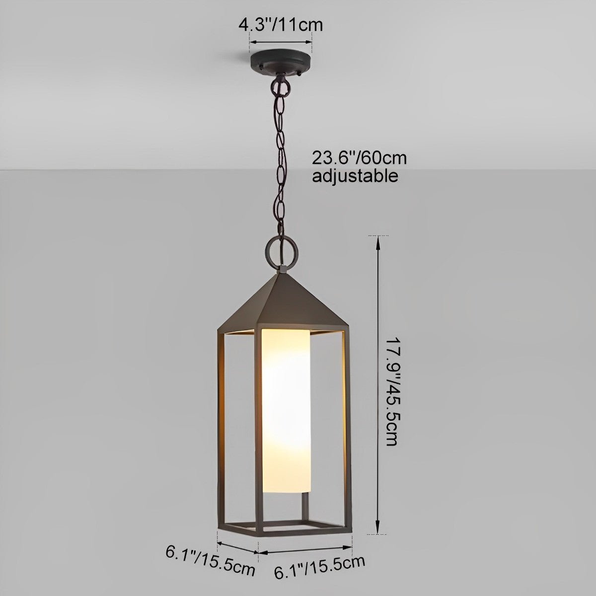 Dimmable Box Frame Outdoor Pendant Light - Pulens
