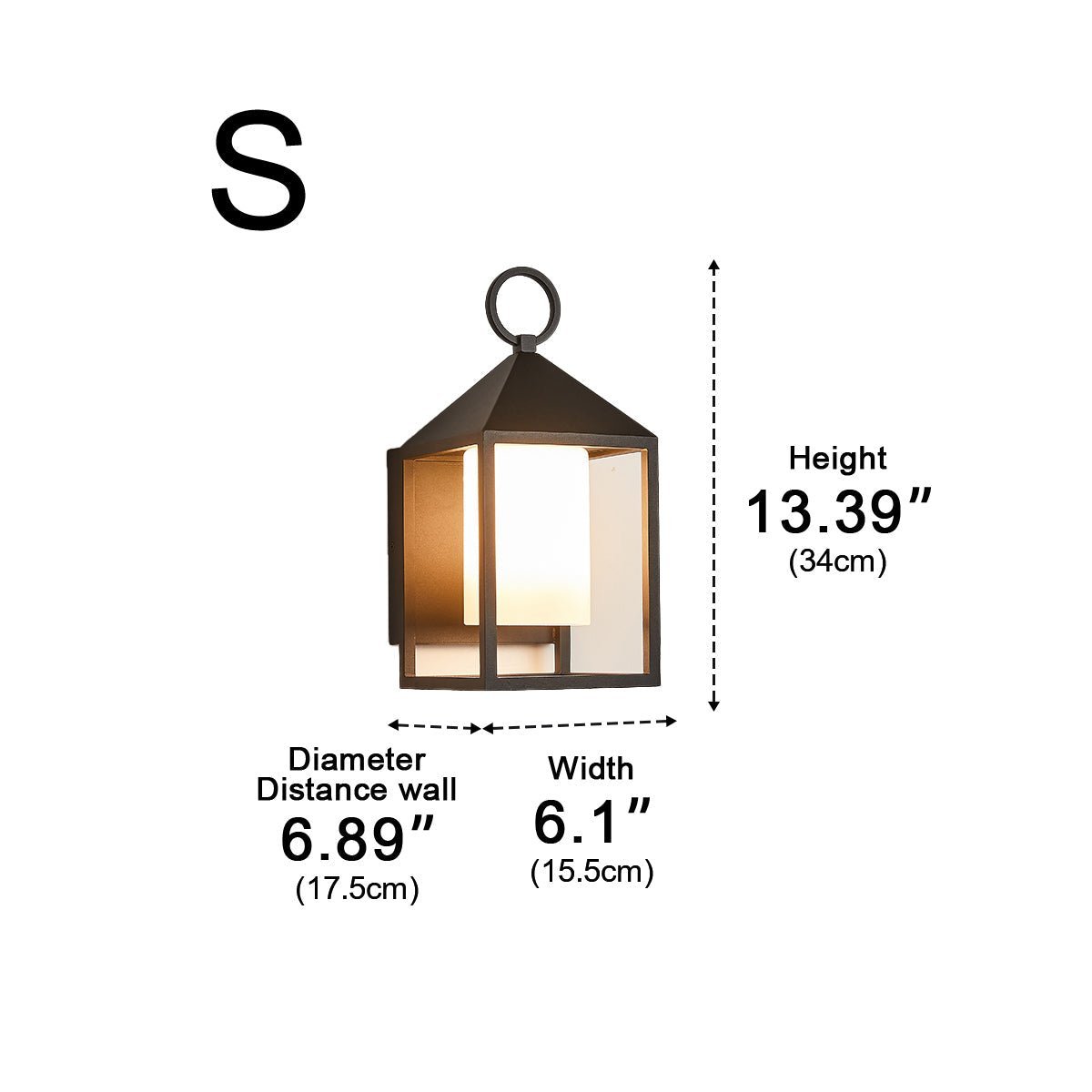 Dimmable Box Lantern Outdoor Wall Light - Pulens