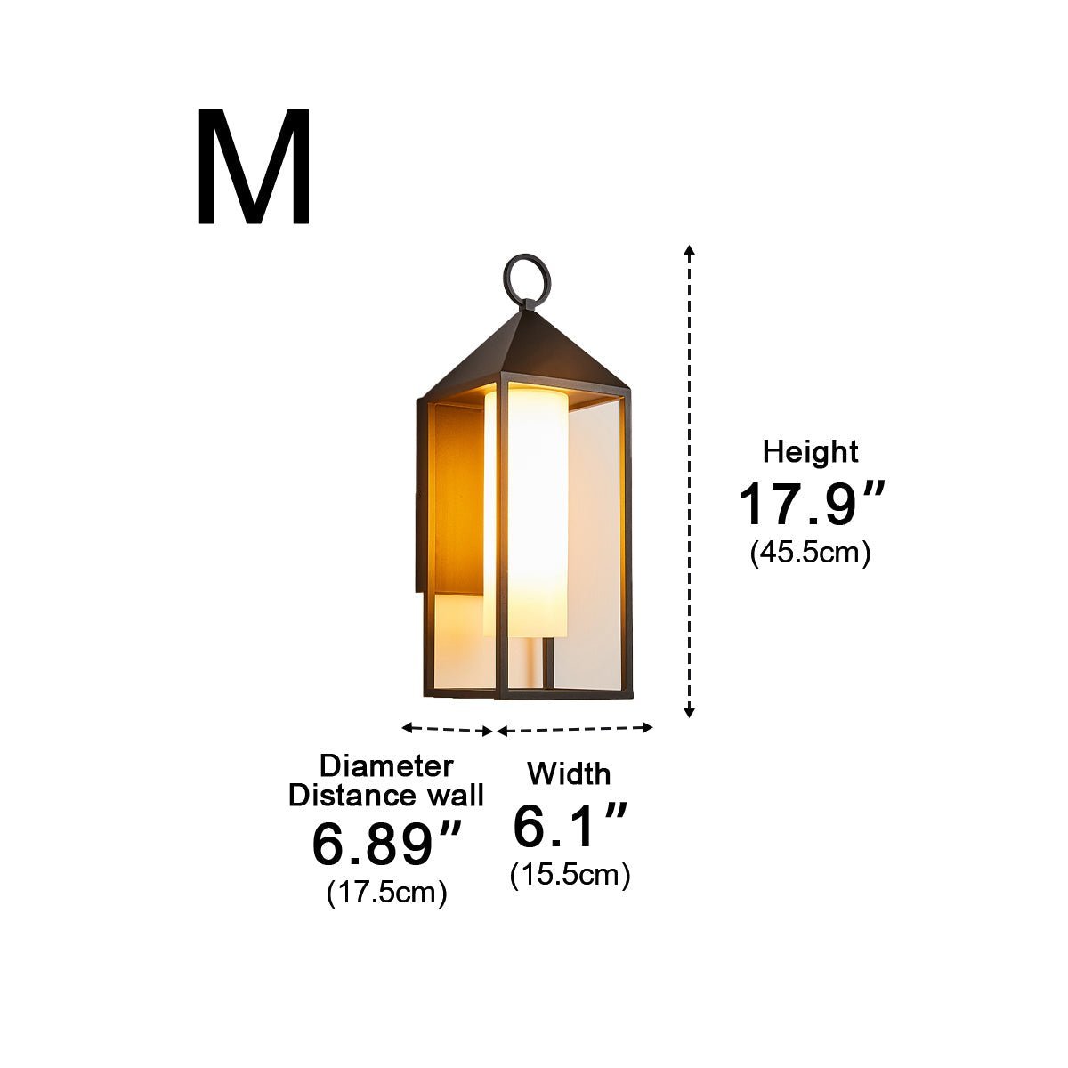 Dimmable Box Lantern Outdoor Wall Light - Pulens