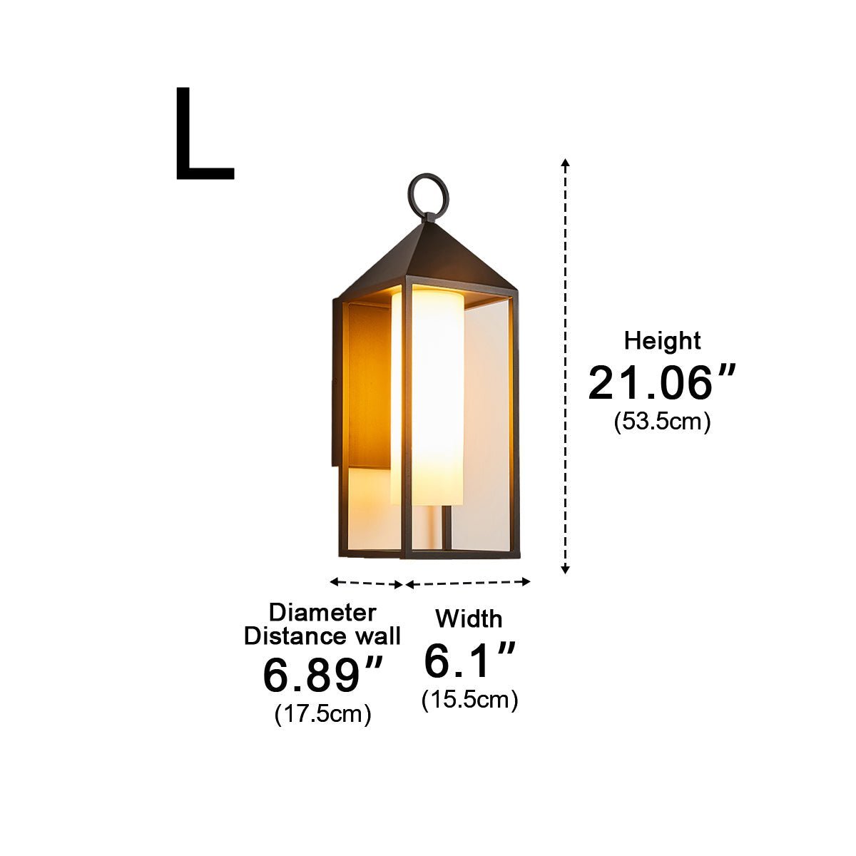 Dimmable Box Lantern Outdoor Wall Light - Pulens