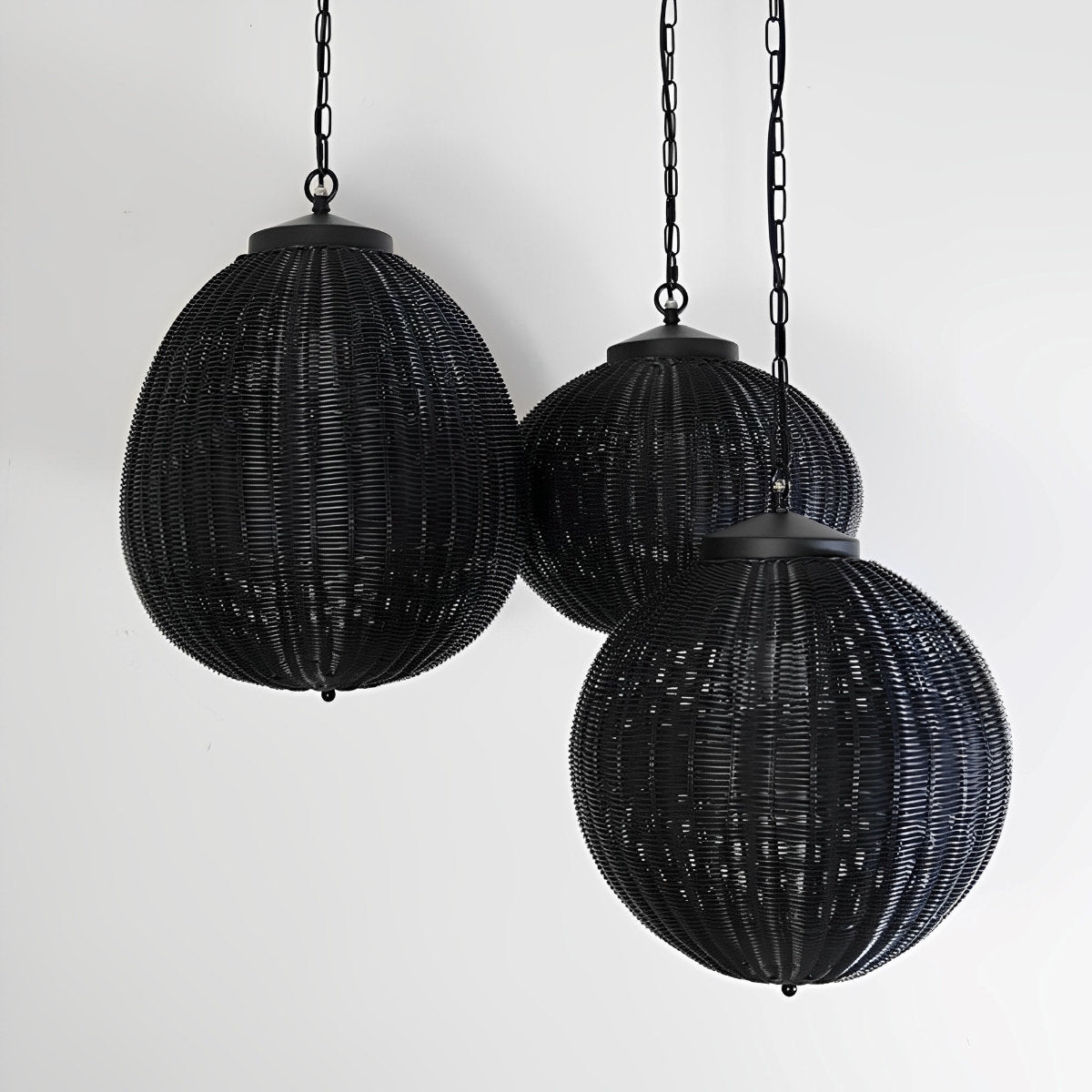 Dimmable Woven Rattan Globe Outdoor Pendant Light - Pulens