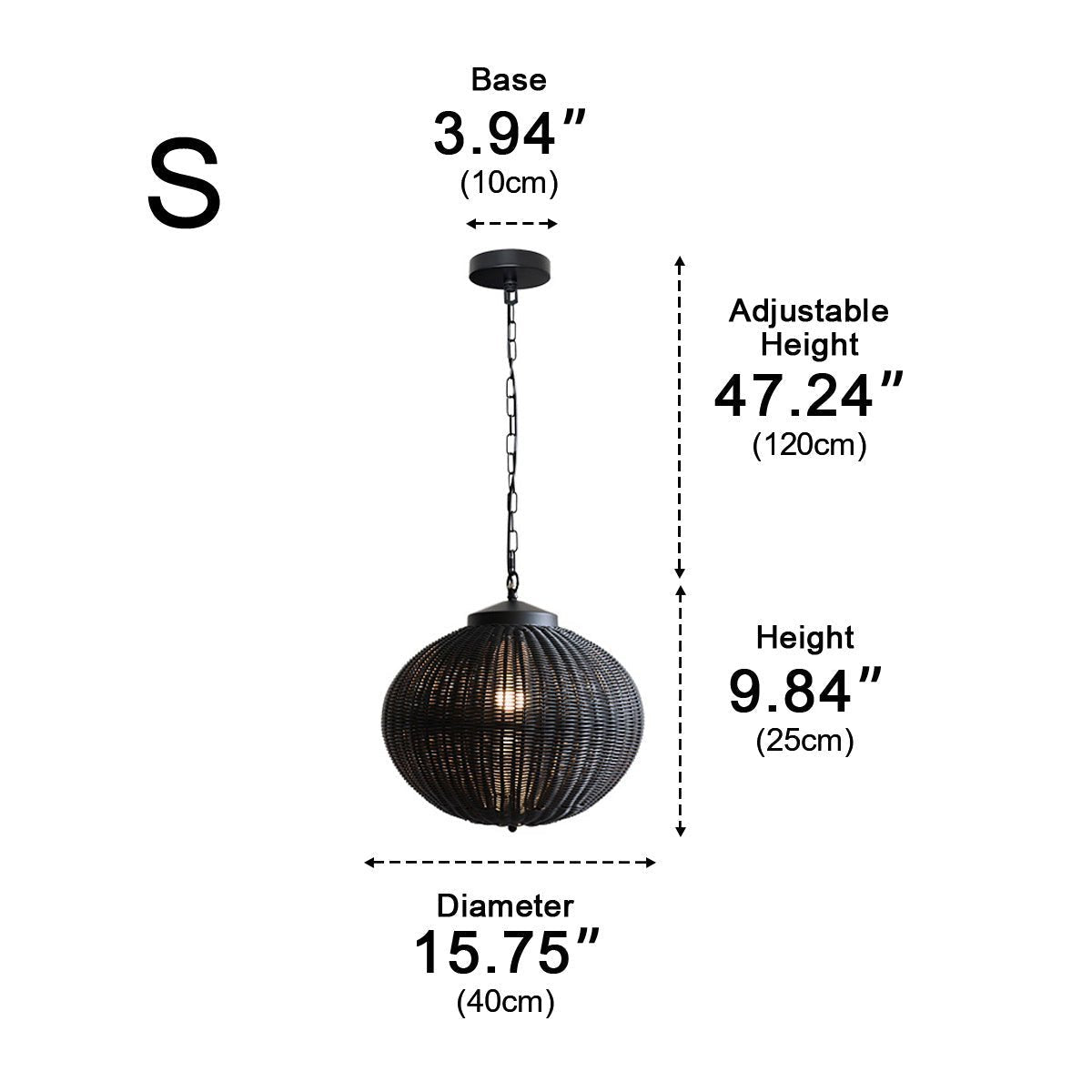 Dimmable Woven Rattan Globe Outdoor Pendant Light - Pulens